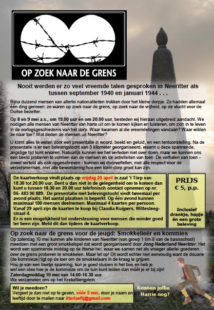 flyer op zoek naar de grens cultuurroute neeritter